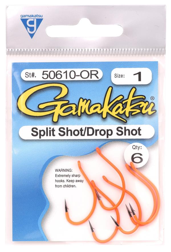 Gamakatsu Weedless Hooks - Split Shot/Drop Shot Fishing Hooks (5 Pack)