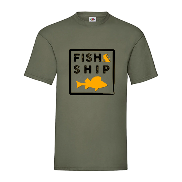 T-Shirt Homme Fish&Ship Kaki - Photo 1