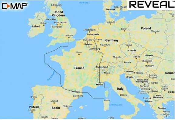 Carte C-Map Reveal France côtes &amp; eaux intérieures